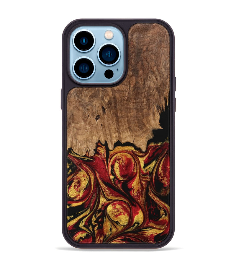 iPhone 14 Pro Max Wood Phone Case - Jesica (Red, 746358)