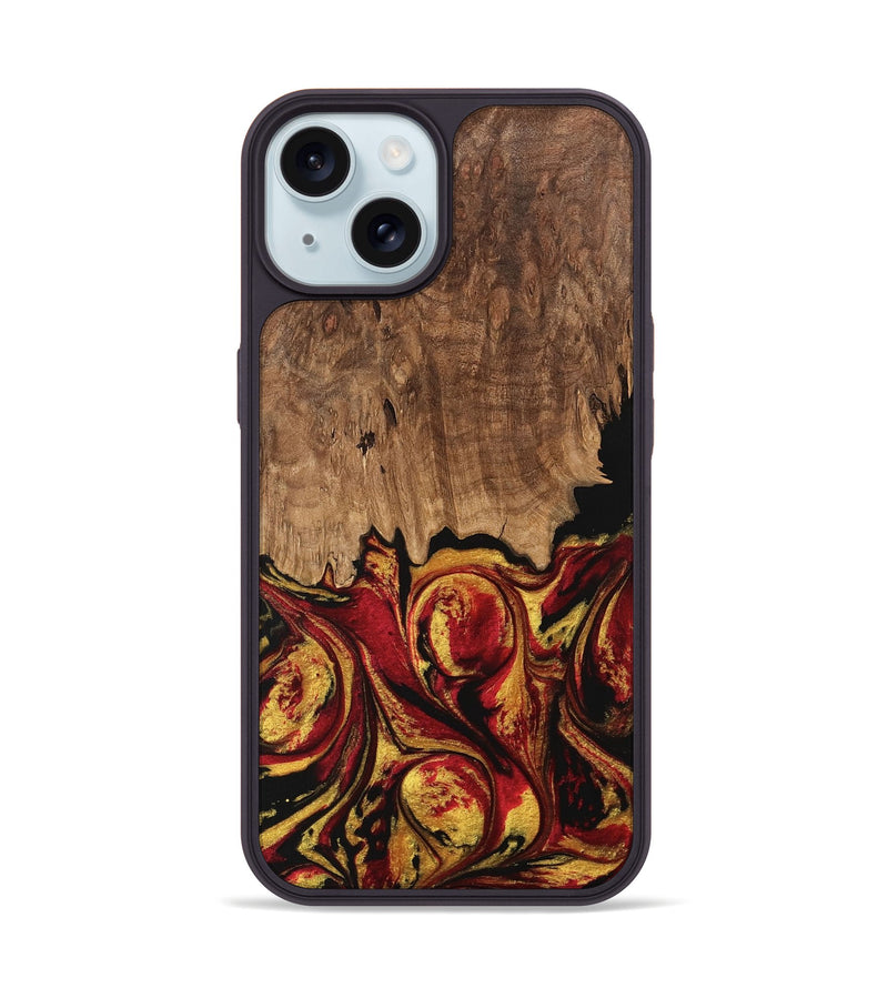 iPhone 15 Wood Phone Case - Jesica (Red, 746358)