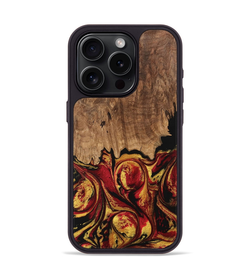 iPhone 15 Pro Wood Phone Case - Jesica (Red, 746358)