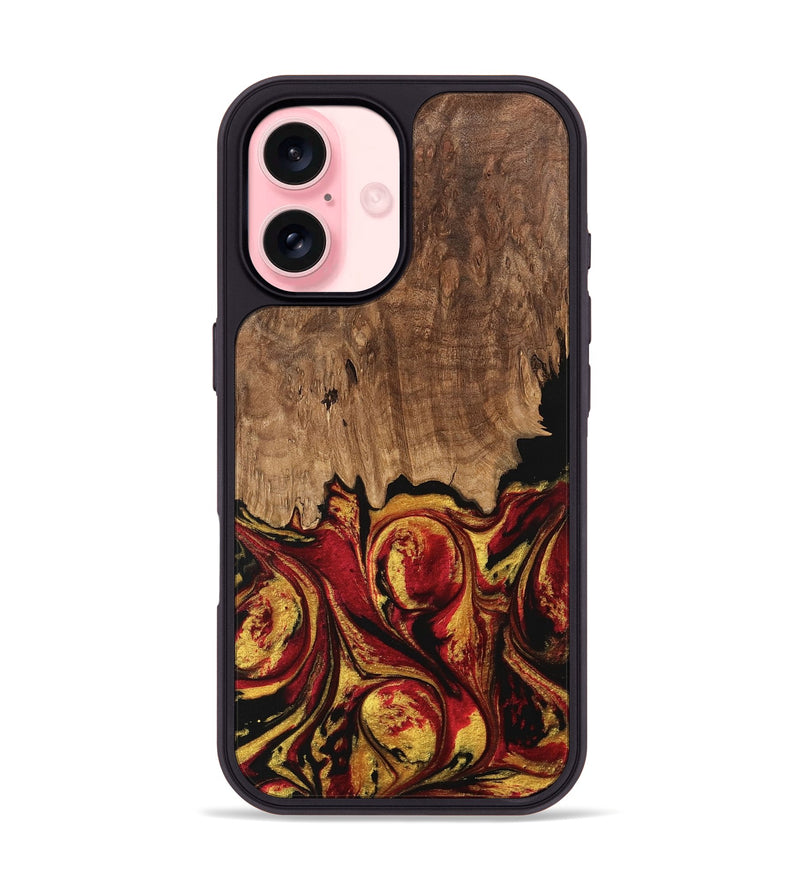 iPhone 16 Wood Phone Case - Jesica (Red, 746358)