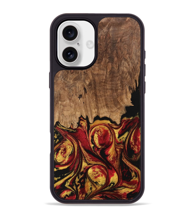 iPhone 16 Plus Wood Phone Case - Jesica (Red, 746358)