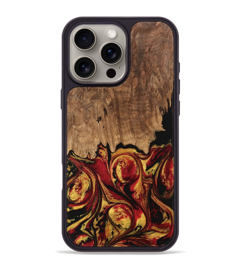 iPhone 16 Pro Max Wood Phone Case - Jesica (Red, 746358)