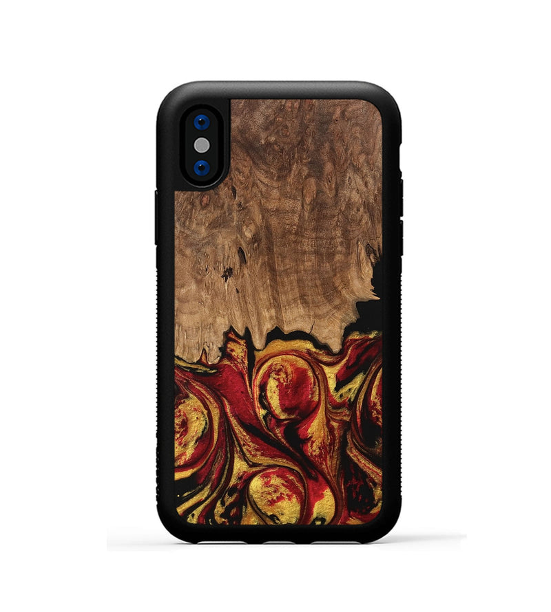 iPhone Xs Wood Phone Case - Jesica (Red, 746358)