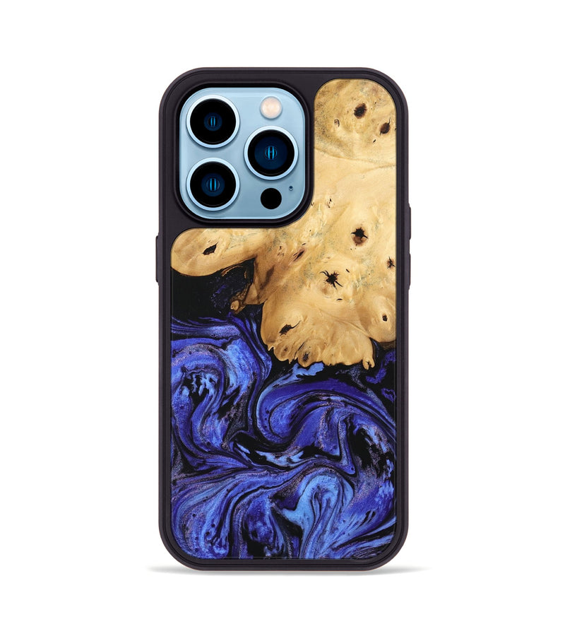 iPhone 14 Pro Wood Phone Case - Callie (Blue, 746360)