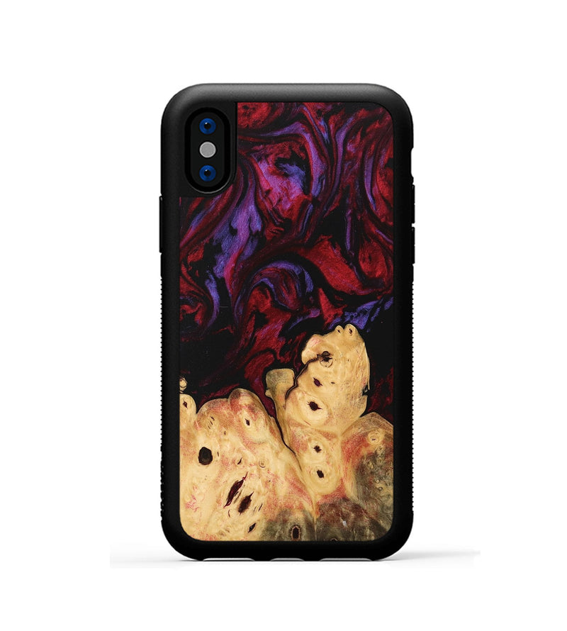 iPhone Xs Wood Phone Case - Jacklyn (Red, 746364)