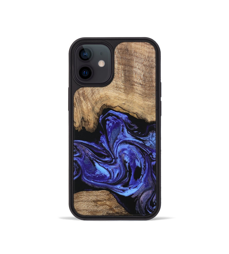 iPhone 12 mini Wood Phone Case - Neriah (Blue, 746365)