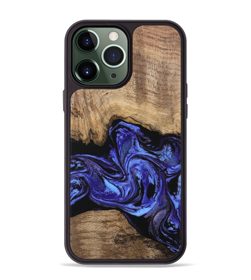 iPhone 13 Pro Max Wood Phone Case - Neriah (Blue, 746365)