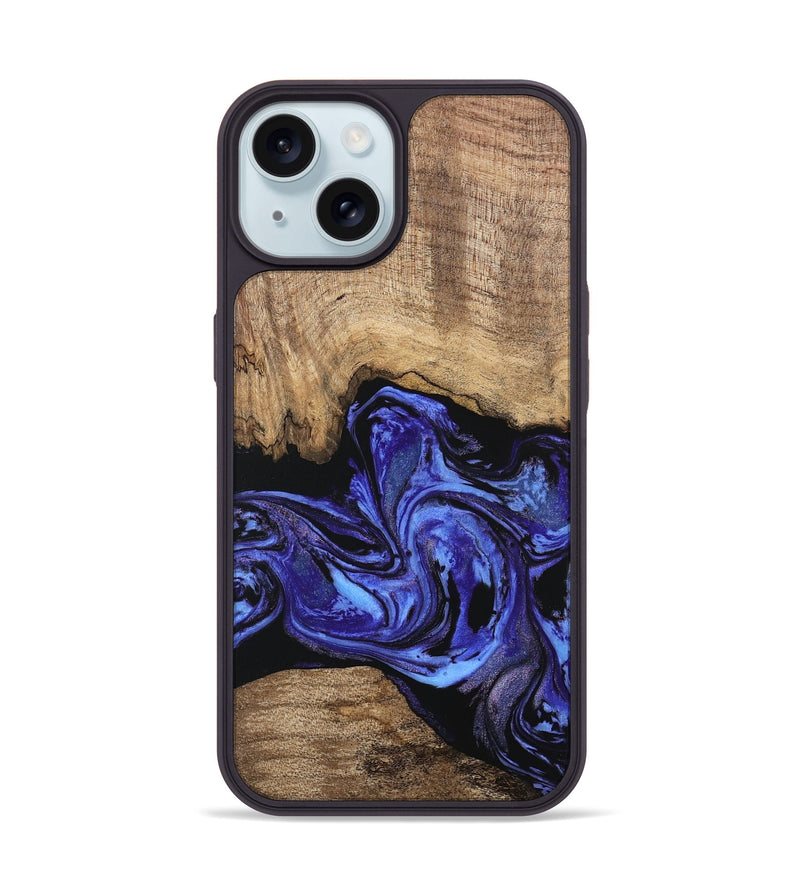 iPhone 15 Wood Phone Case - Neriah (Blue, 746365)