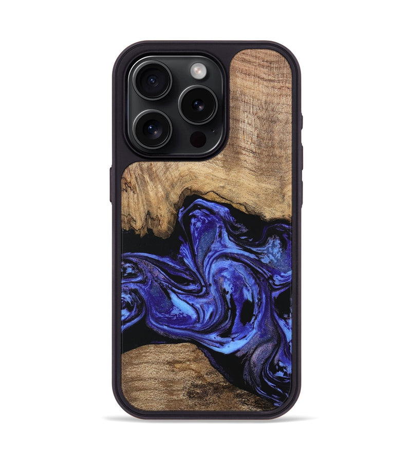 iPhone 15 Pro Wood Phone Case - Neriah (Blue, 746365)