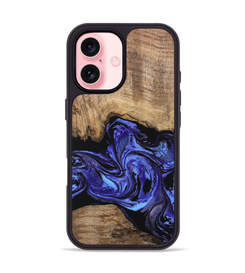 iPhone 16 Wood Phone Case - Neriah (Blue, 746365)