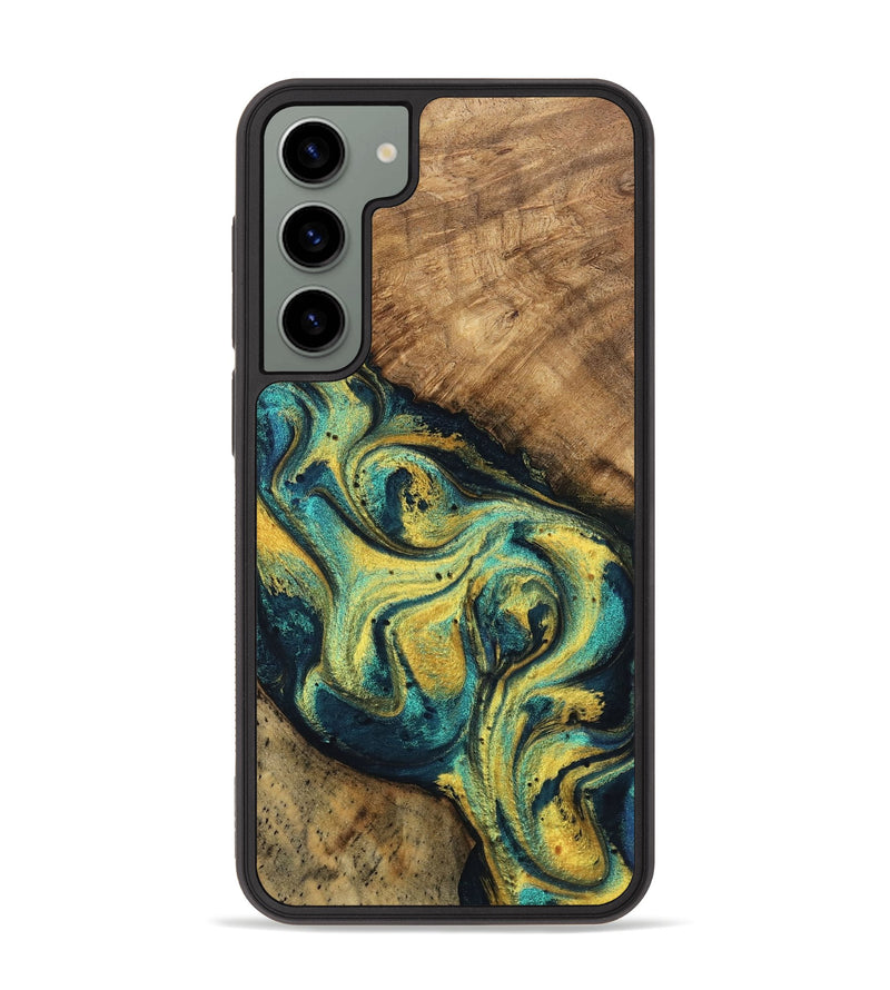 Galaxy S23 Plus Wood Phone Case - Mozelle (Teal & Gold, 746370)