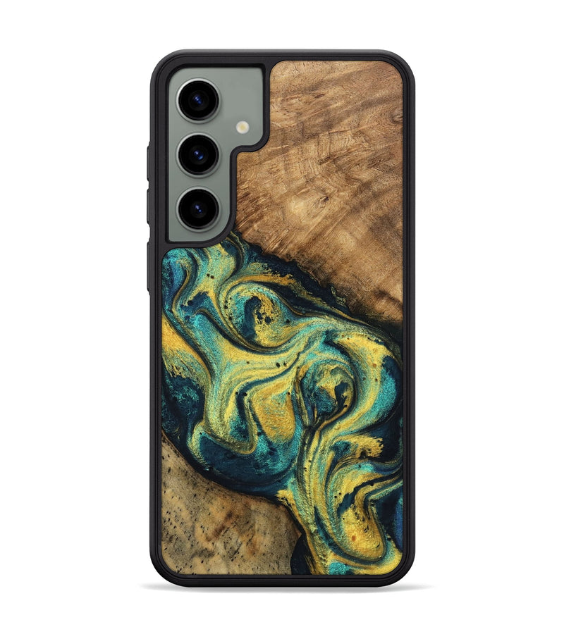 Galaxy S24 Plus Wood Phone Case - Mozelle (Teal & Gold, 746370)