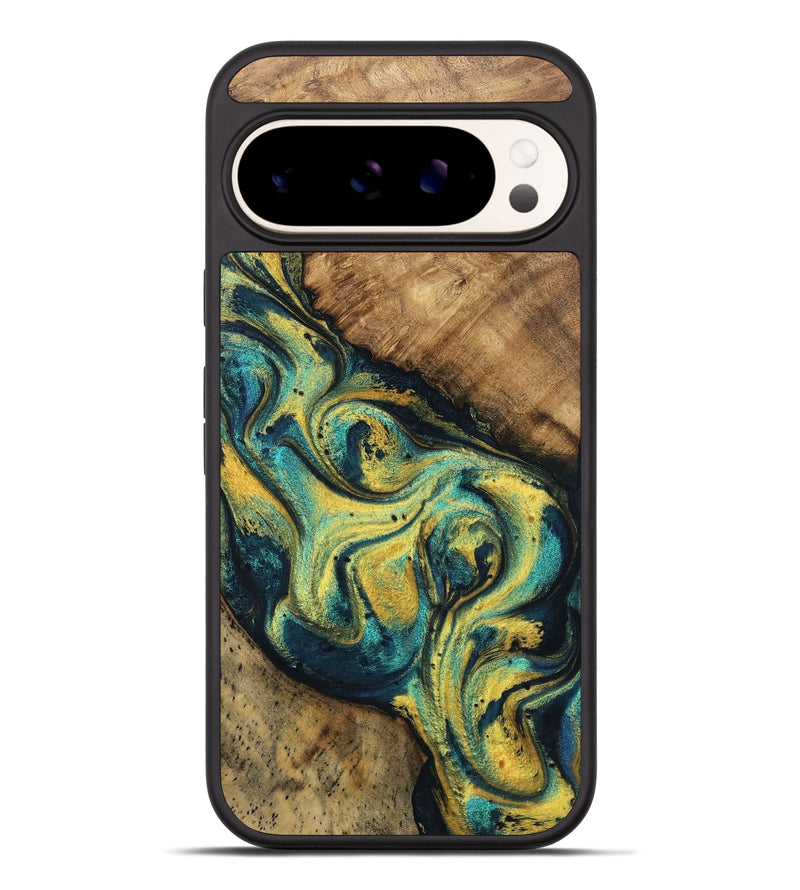 Pixel 9 Pro XL Wood Phone Case - Mozelle (Teal & Gold, 746370)