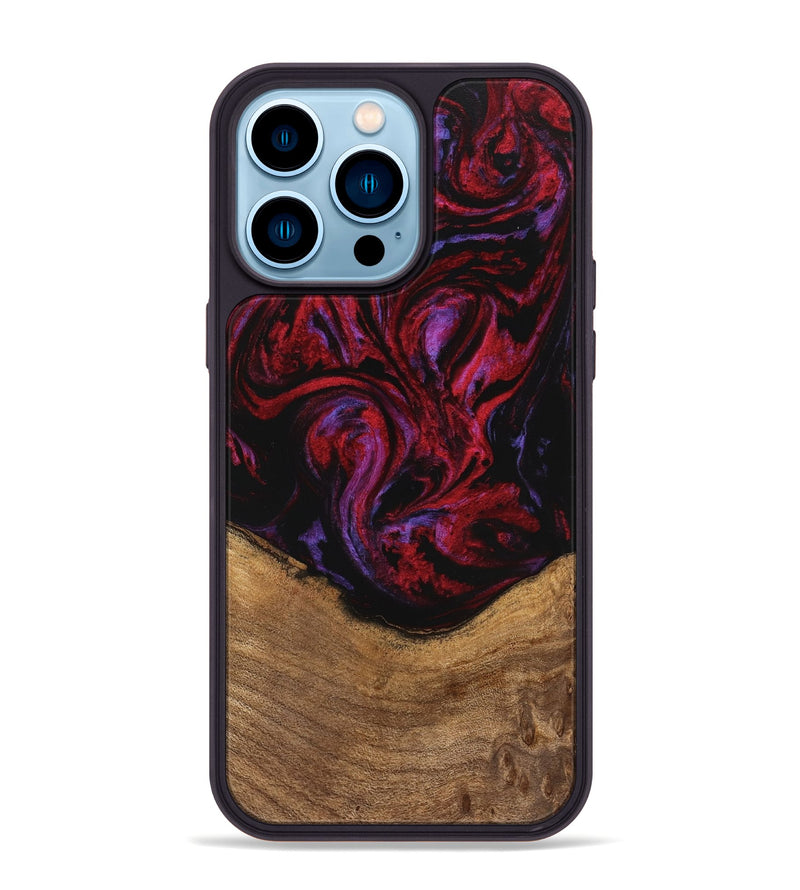 iPhone 14 Pro Max Wood Phone Case - Kaeli (Red, 746372)