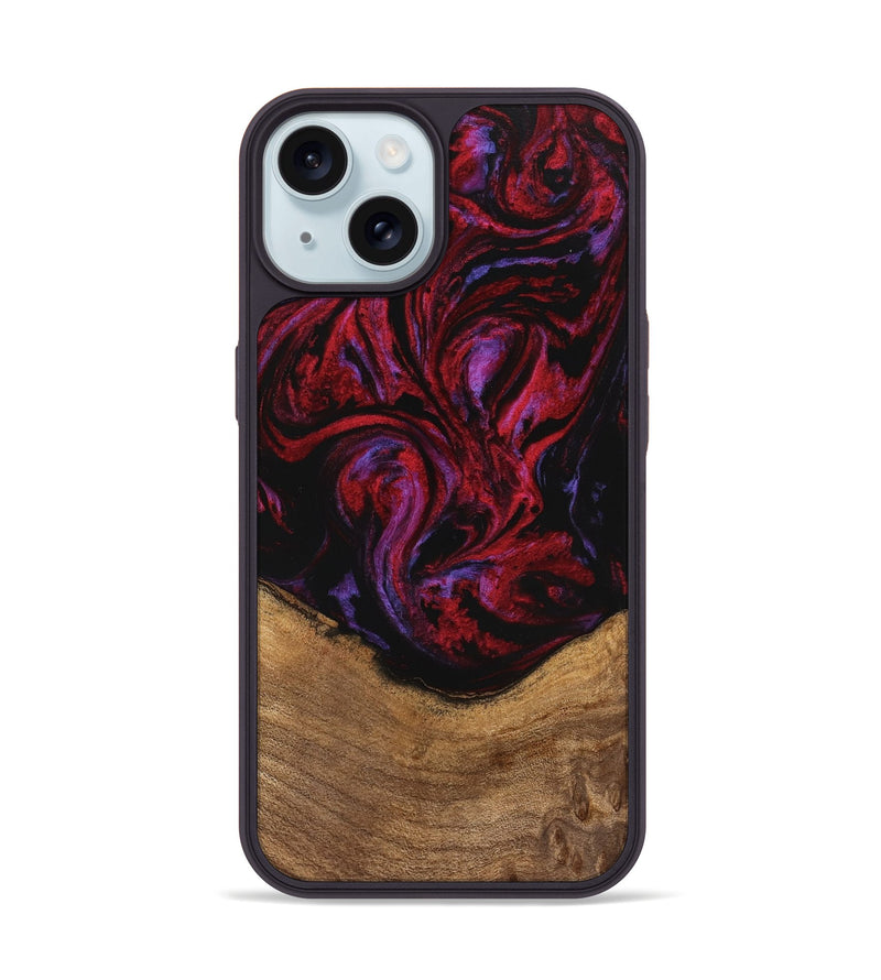 iPhone 15 Wood Phone Case - Kaeli (Red, 746372)