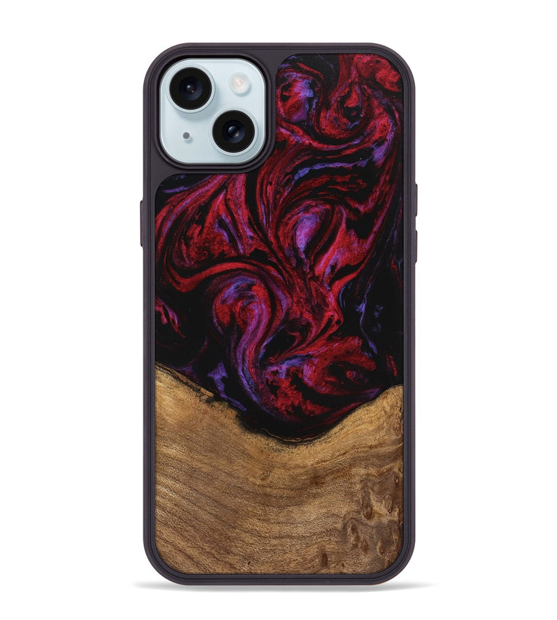 iPhone 15 Plus Wood Phone Case - Kaeli (Red, 746372)