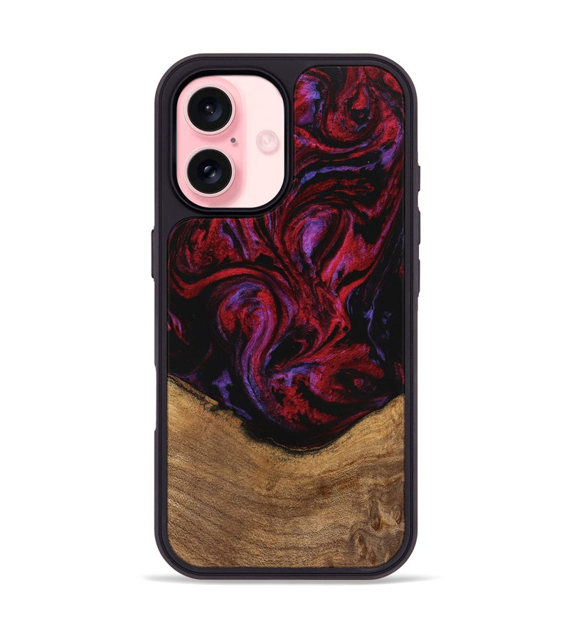 iPhone 16 Wood Phone Case - Kaeli (Red, 746372)