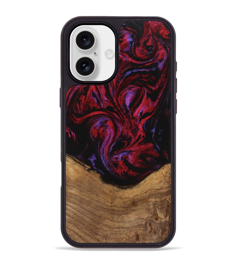 iPhone 16 Plus Wood Phone Case - Kaeli (Red, 746372)