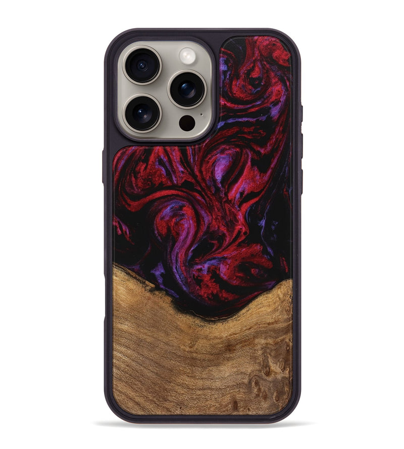 iPhone 16 Pro Max Wood Phone Case - Kaeli (Red, 746372)