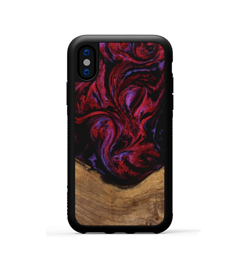 iPhone Xs Wood Phone Case - Kaeli (Red, 746372)