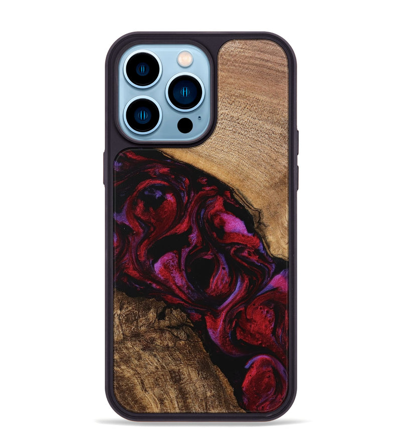 iPhone 14 Pro Max Wood Phone Case - Kolson (Red, 746374)