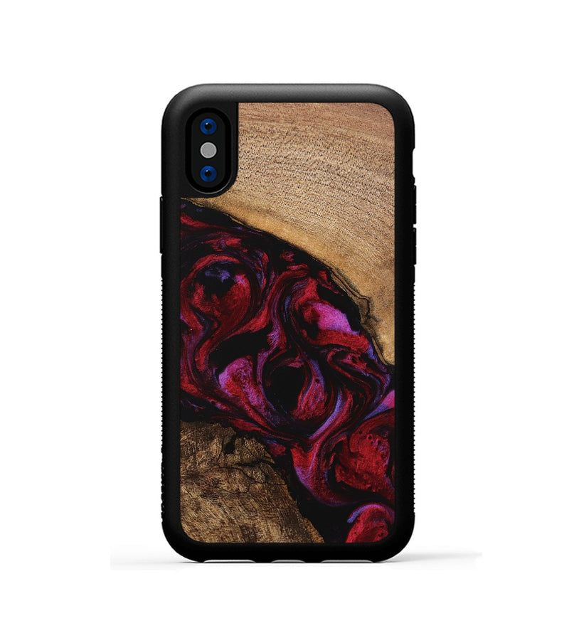 iPhone Xs Wood Phone Case - Kolson (Red, 746374)