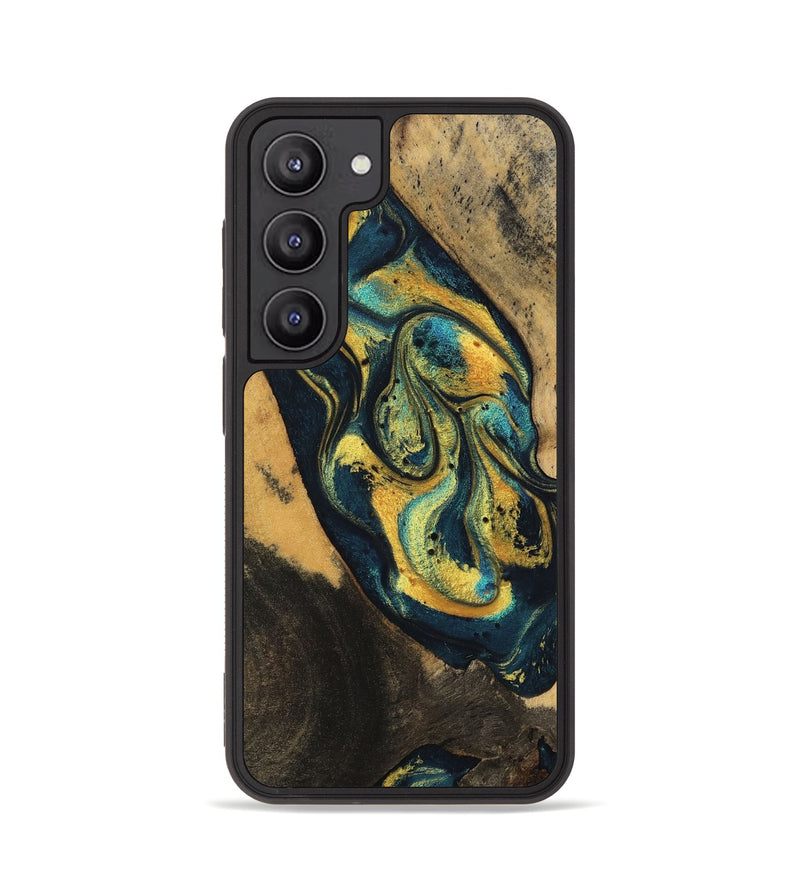 Galaxy S23 Wood Phone Case - Dianna (Teal & Gold, 746375)