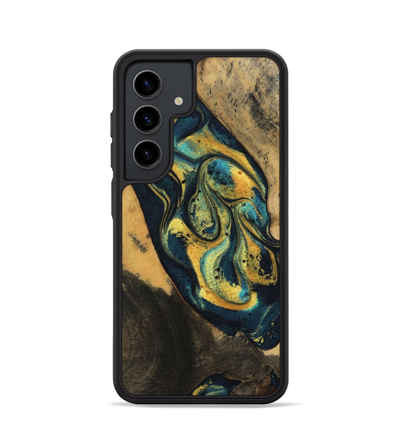 Galaxy S24 Wood Phone Case - Dianna (Teal & Gold, 746375)