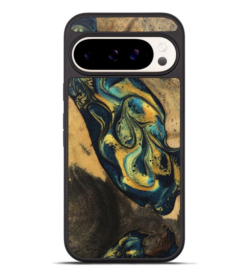 Pixel 9 Pro XL Wood Phone Case - Dianna (Teal & Gold, 746375)