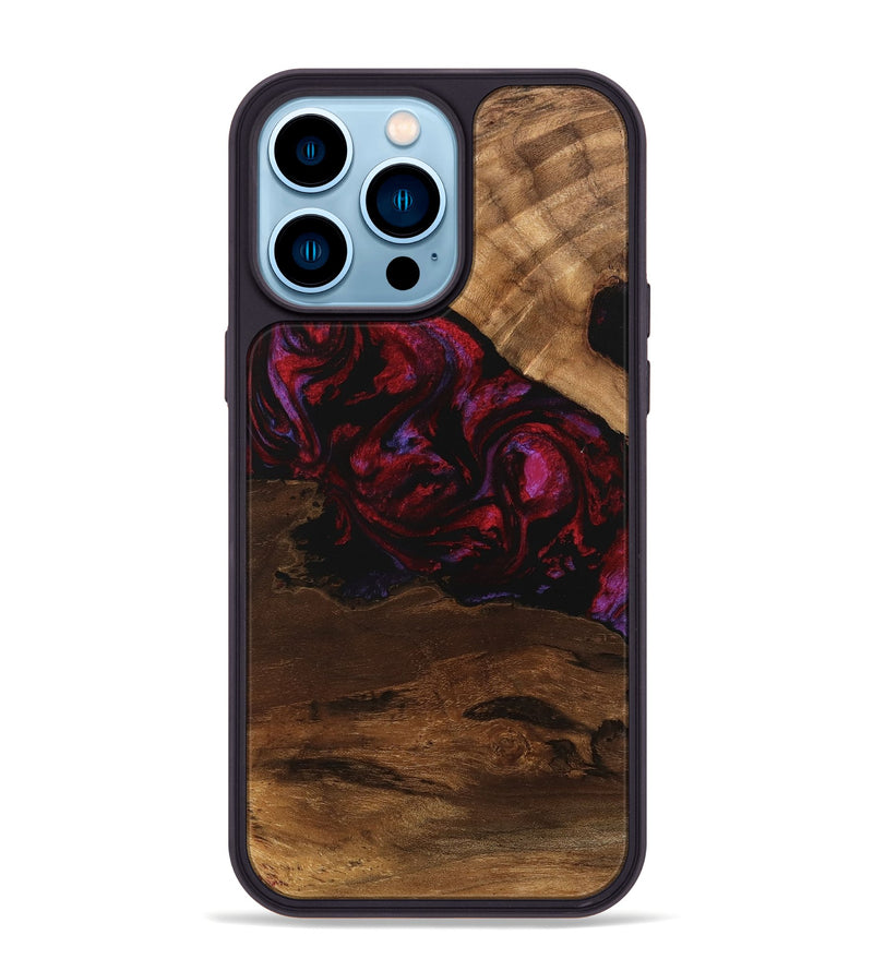 iPhone 14 Pro Max Wood Phone Case - Dominik (Red, 746376)