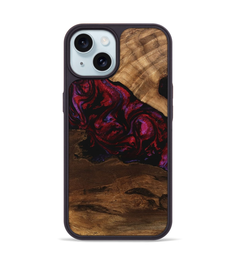 iPhone 15 Wood Phone Case - Dominik (Red, 746376)