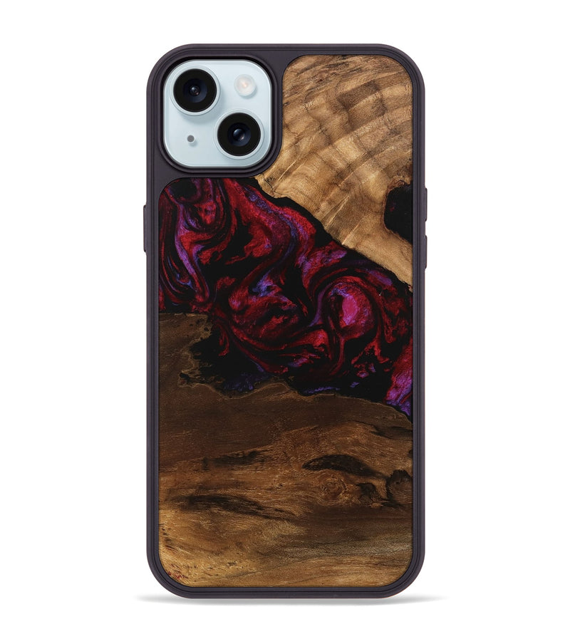 iPhone 15 Plus Wood Phone Case - Dominik (Red, 746376)