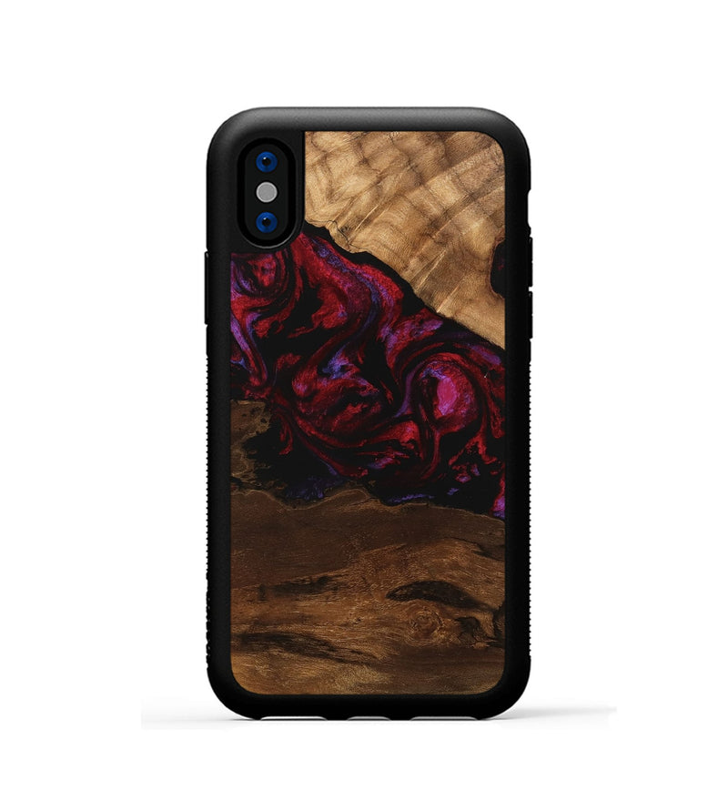 iPhone Xs Wood Phone Case - Dominik (Red, 746376)