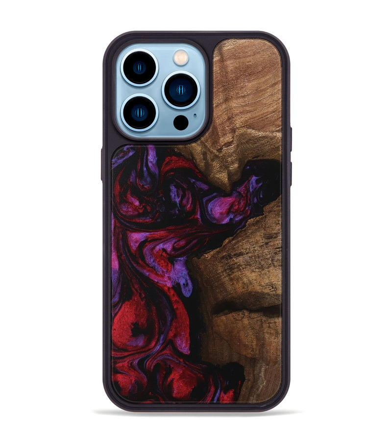 iPhone 14 Pro Max Wood Phone Case - Carina (Red, 746377)