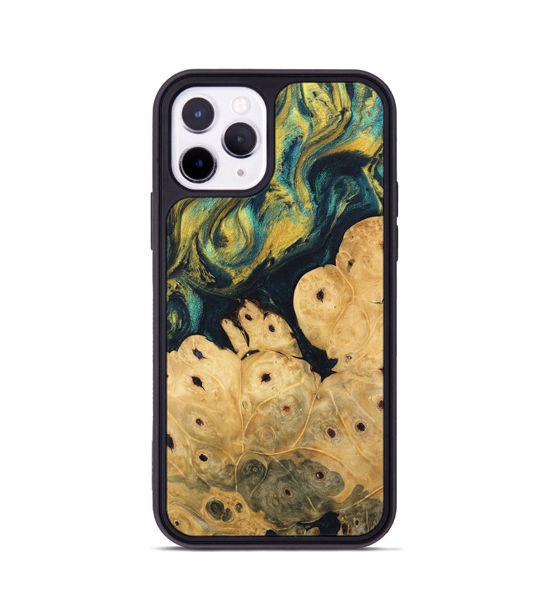 iPhone 11 Pro Wood Phone Case - Esta (Teal & Gold, 746378)