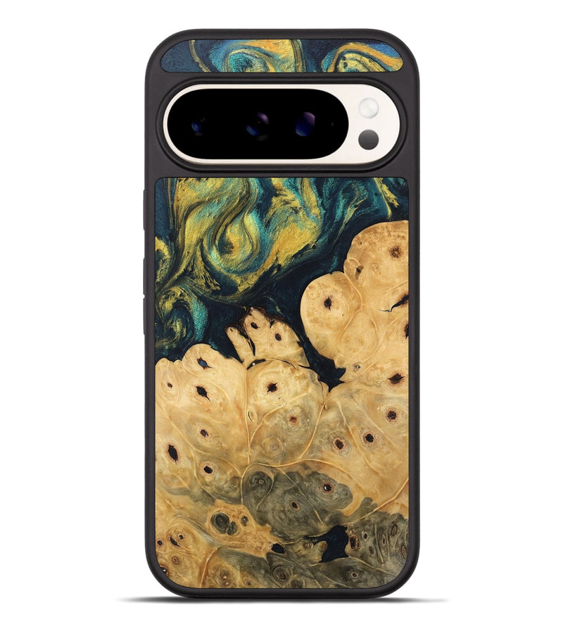 Pixel 9 Pro XL Wood Phone Case - Esta (Teal & Gold, 746378)