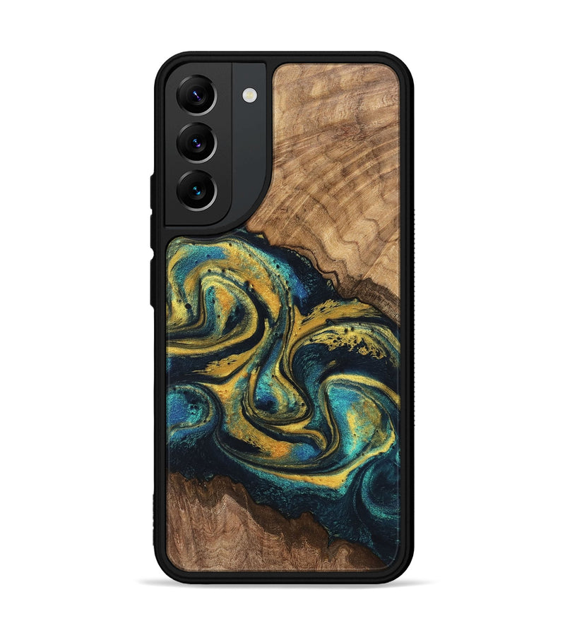 Galaxy S22 Plus Wood Phone Case - Dereck (Teal & Gold, 746379)