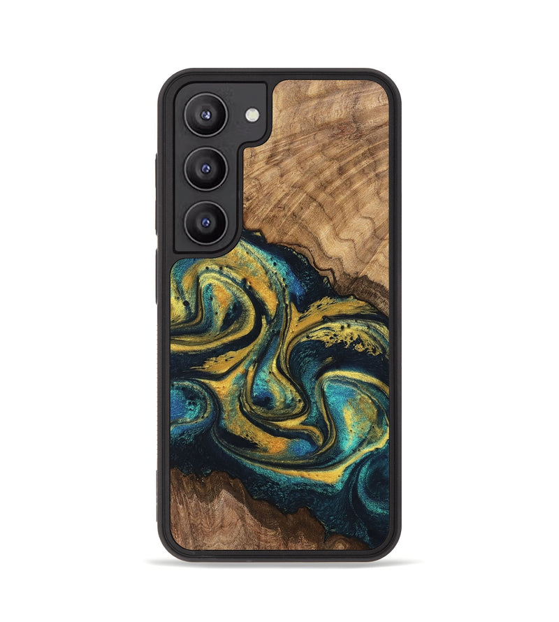 Galaxy S23 Wood Phone Case - Dereck (Teal & Gold, 746379)