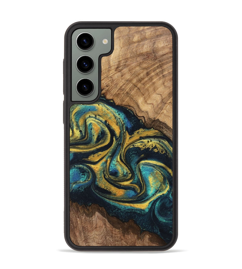 Galaxy S23 Plus Wood Phone Case - Dereck (Teal & Gold, 746379)