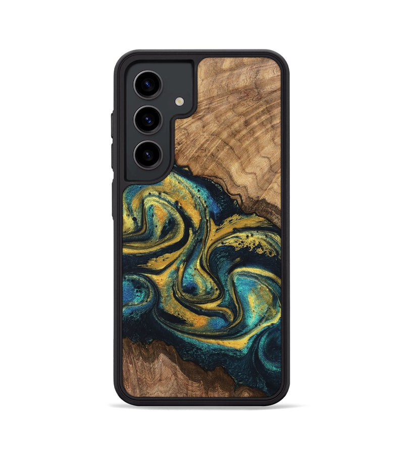 Galaxy S24 Wood Phone Case - Dereck (Teal & Gold, 746379)