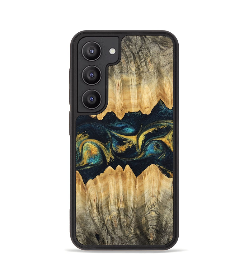 Galaxy S23 Wood Phone Case - Elianna (Teal & Gold, 746380)