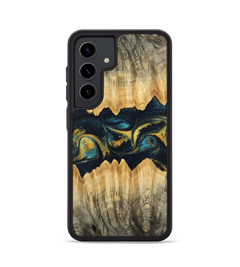 Galaxy S24 Wood Phone Case - Elianna (Teal & Gold, 746380)