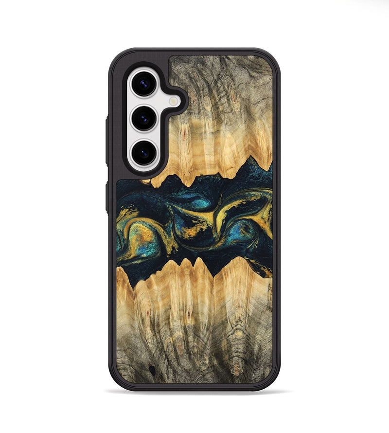 Galaxy S25 Plus Wood Phone Case - Elianna (Teal & Gold, 746380)