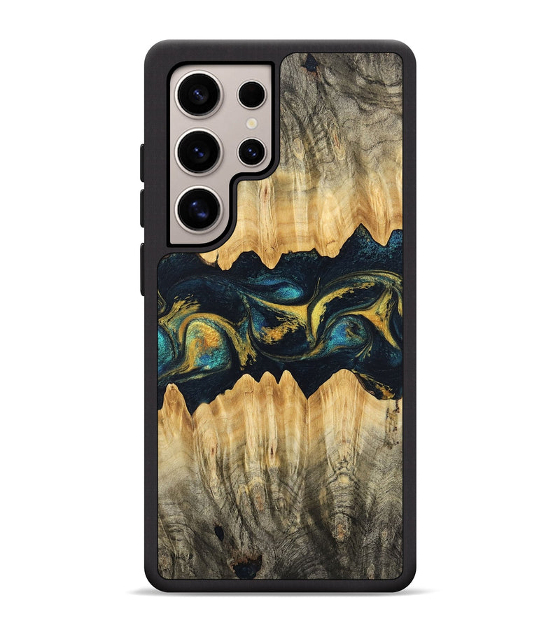 Galaxy S25 Ultra Wood Phone Case - Elianna (Teal & Gold, 746380)