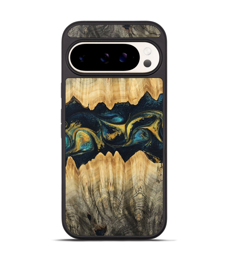 Pixel 9 Wood Phone Case - Elianna (Teal & Gold, 746380)