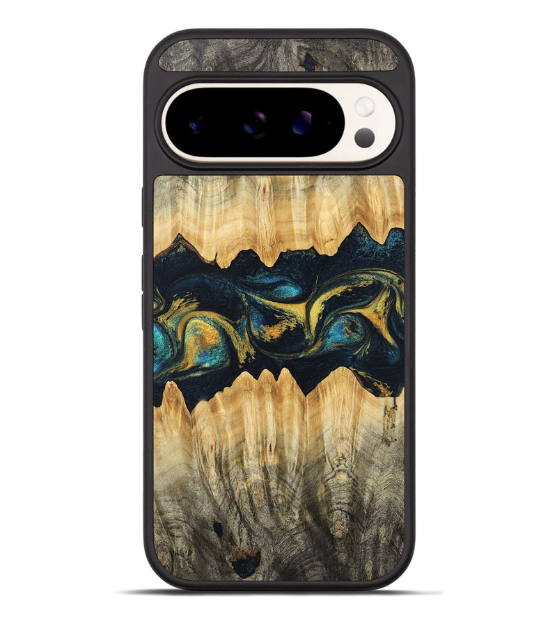 Pixel 9 Pro XL Wood Phone Case - Elianna (Teal & Gold, 746380)