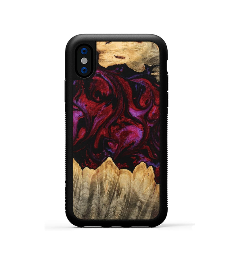 iPhone Xs Wood Phone Case - Eldon (Red, 746382)