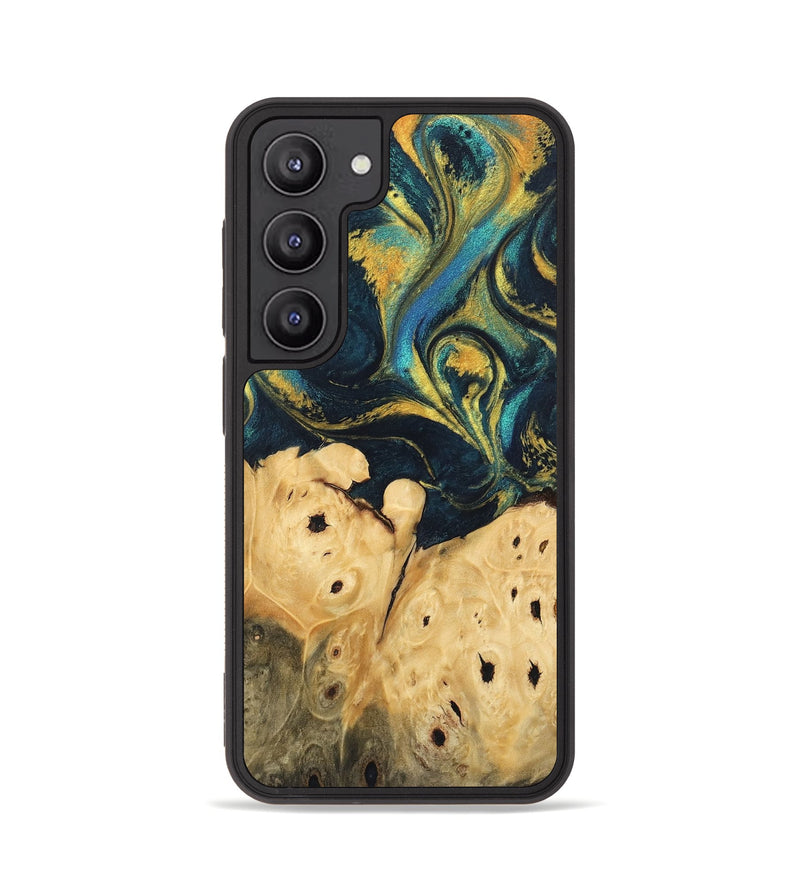 Galaxy S23 Wood Phone Case - Julisa (Teal & Gold, 746384)