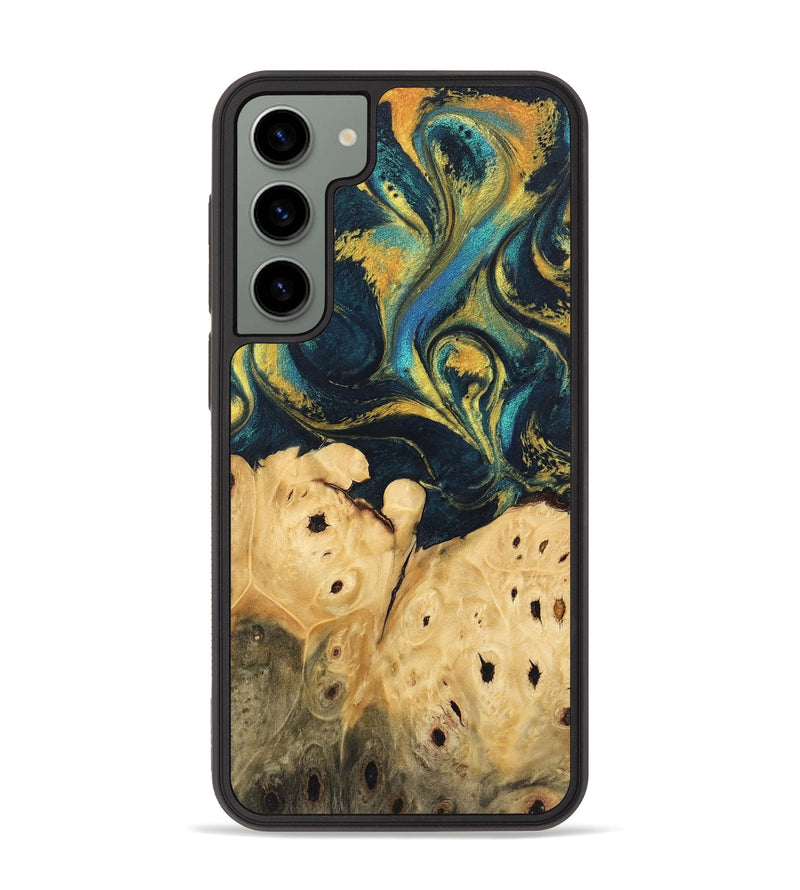 Galaxy S23 Plus Wood Phone Case - Julisa (Teal & Gold, 746384)