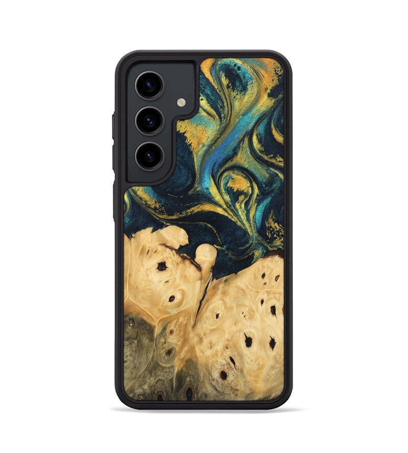 Galaxy S24 Wood Phone Case - Julisa (Teal & Gold, 746384)